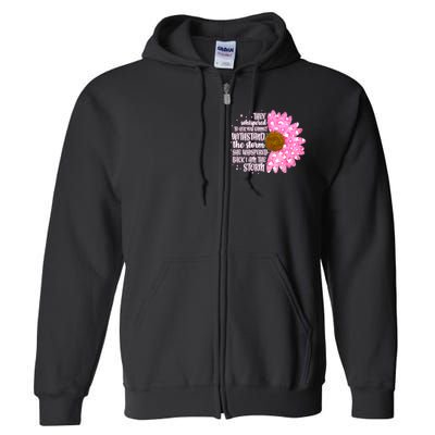 She Whispers Back I Am The Storm Pink Flower Full Zip Hoodie