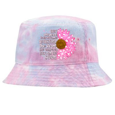 She Whispers Back I Am The Storm Pink Flower Tie-Dyed Bucket Hat