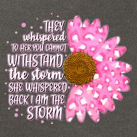 She Whispers Back I Am The Storm Pink Flower Cotton Canvas Backpack