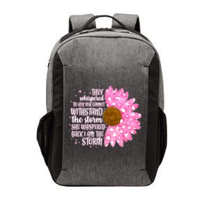 She Whispers Back I Am The Storm Pink Flower Vector Backpack