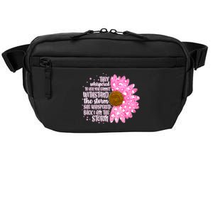 She Whispers Back I Am The Storm Pink Flower Crossbody Pack