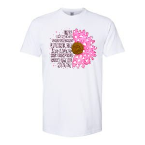 She Whispers Back I Am The Storm Pink Flower Softstyle® CVC T-Shirt