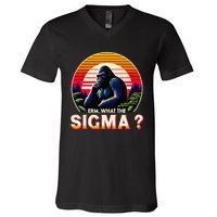 Sarcastic Humor Erm What The Sigma Funny Ironic V-Neck T-Shirt