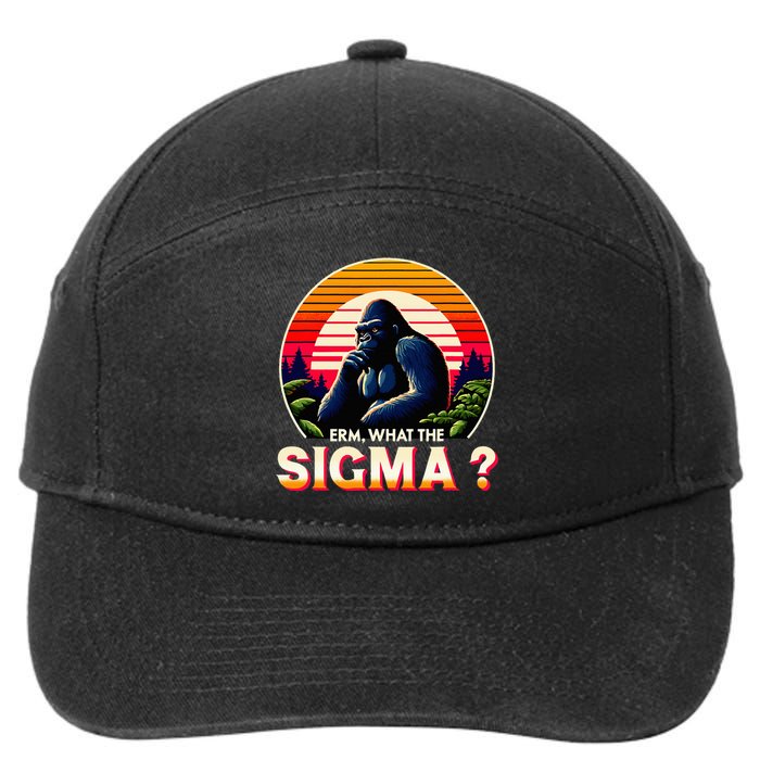 Sarcastic Humor Erm What The Sigma Funny Ironic 7-Panel Snapback Hat