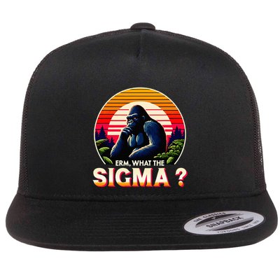 Sarcastic Humor Erm What The Sigma Funny Ironic Flat Bill Trucker Hat