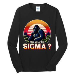 Sarcastic Humor Erm What The Sigma Funny Ironic Tall Long Sleeve T-Shirt