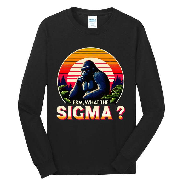 Sarcastic Humor Erm What The Sigma Funny Ironic Tall Long Sleeve T-Shirt