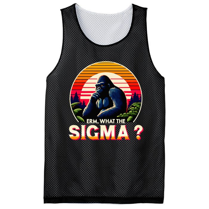 Sarcastic Humor Erm What The Sigma Funny Ironic Mesh Reversible Basketball Jersey Tank