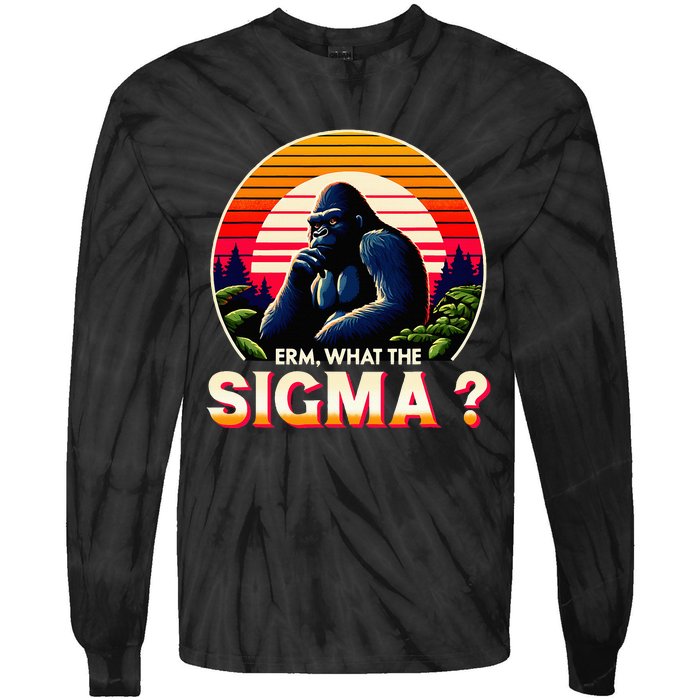 Sarcastic Humor Erm What The Sigma Funny Ironic Tie-Dye Long Sleeve Shirt