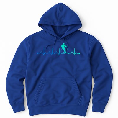 Skiing Heartbeat Ekg Skiing Coach Gift Hoodie