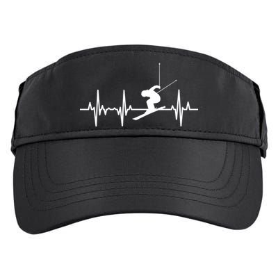 Ski Heartbeat Ecg Skiing Coach Gift Adult Drive Performance Visor
