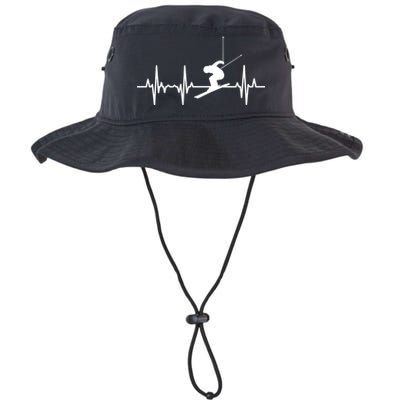 Ski Heartbeat Ecg Skiing Coach Gift Bucket Hat