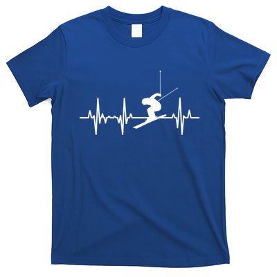 Ski Heartbeat Ecg Skiing Coach Gift T-Shirt