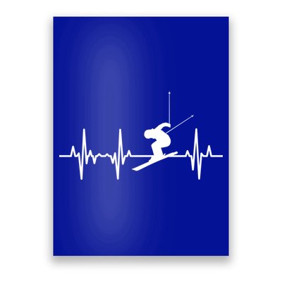 Ski Heartbeat Ecg Skiing Coach Gift Poster