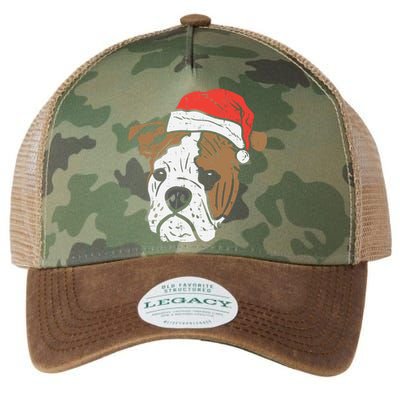 Santa Hat English Bulldog Christmas Pet Dog Lover Owner Xmas Funny Gift Legacy Tie Dye Trucker Hat