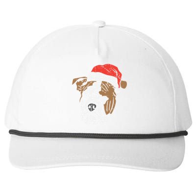 Santa Hat English Bulldog Christmas Pet Dog Lover Owner Xmas Funny Gift Snapback Five-Panel Rope Hat