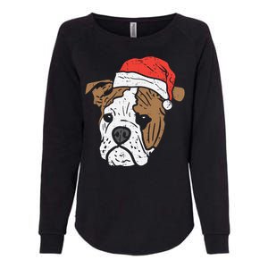 Santa Hat English Bulldog Christmas Pet Dog Lover Owner Xmas Funny Gift Womens California Wash Sweatshirt