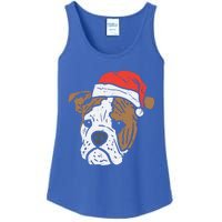 Santa Hat English Bulldog Christmas Pet Dog Lover Owner Xmas Funny Gift Ladies Essential Tank