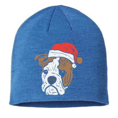 Santa Hat English Bulldog Christmas Pet Dog Lover Owner Xmas Funny Gift Sustainable Beanie