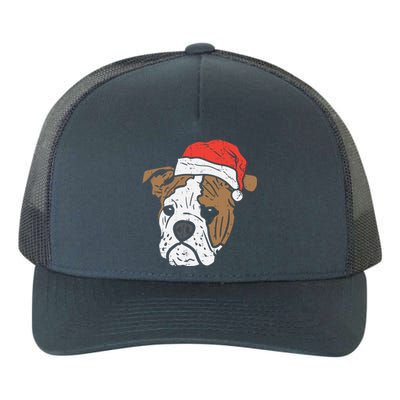 Santa Hat English Bulldog Christmas Pet Dog Lover Owner Xmas Funny Gift Yupoong Adult 5-Panel Trucker Hat