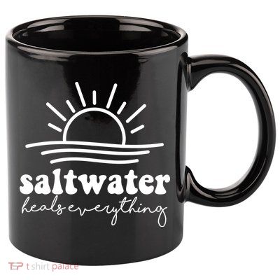 Saltwater Heals Everything Sunset 11oz C Handle Ceramic Mug
