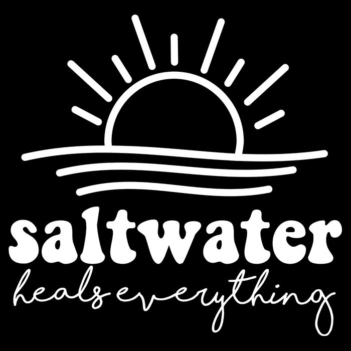 Saltwater Heals Everything Sunset Drawstring Bag