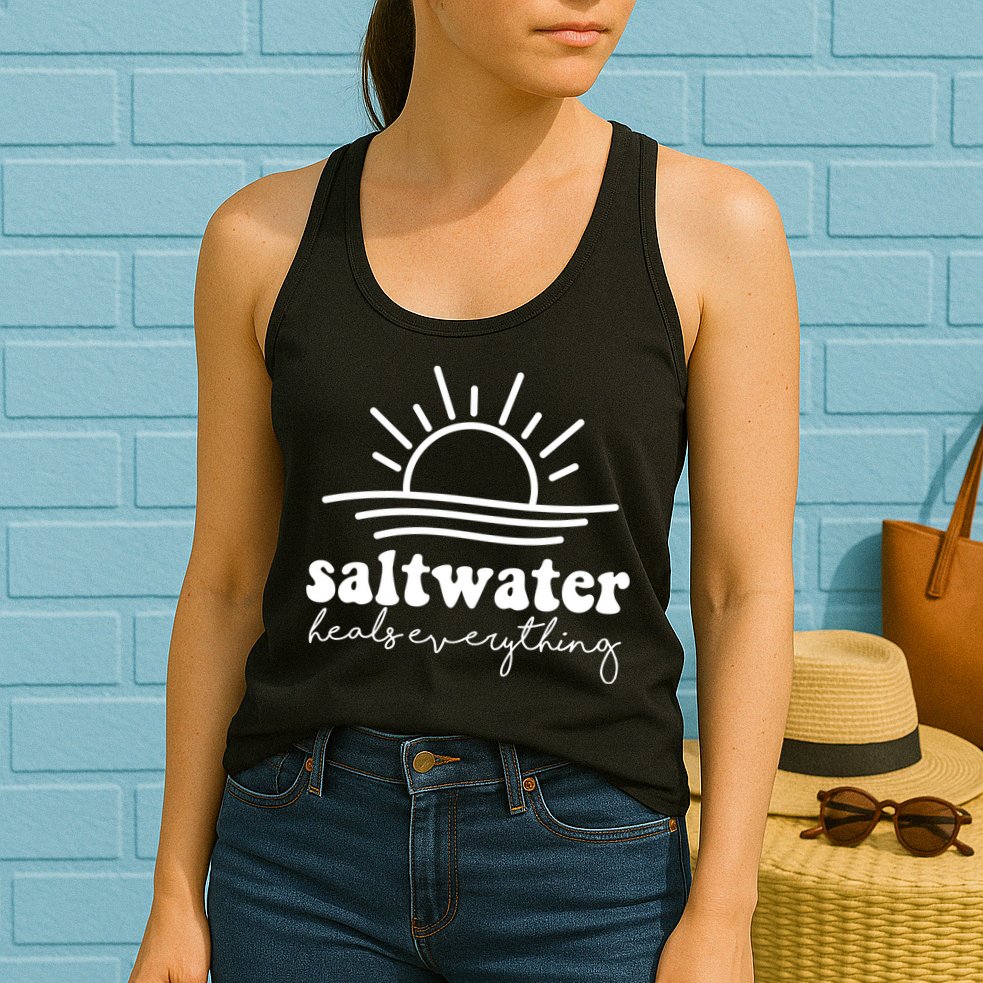 Saltwater Heals Everything Sunset Womens Tank Top
