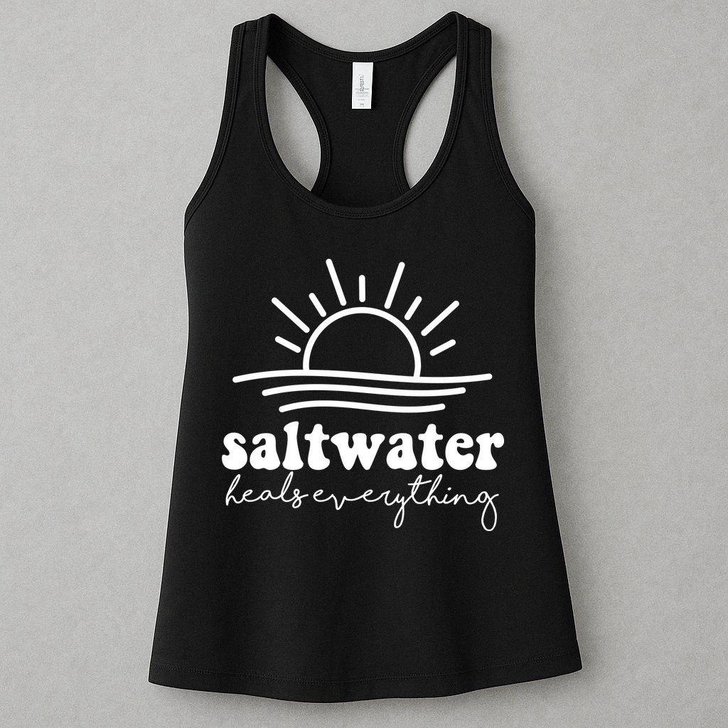 Saltwater Heals Everything Sunset Womens Tank Top