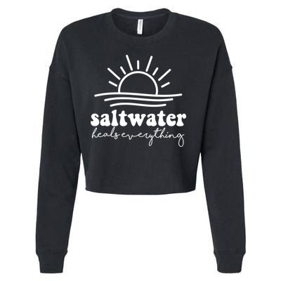 Saltwater Heals Everything Sunset Cropped Pullover Crew