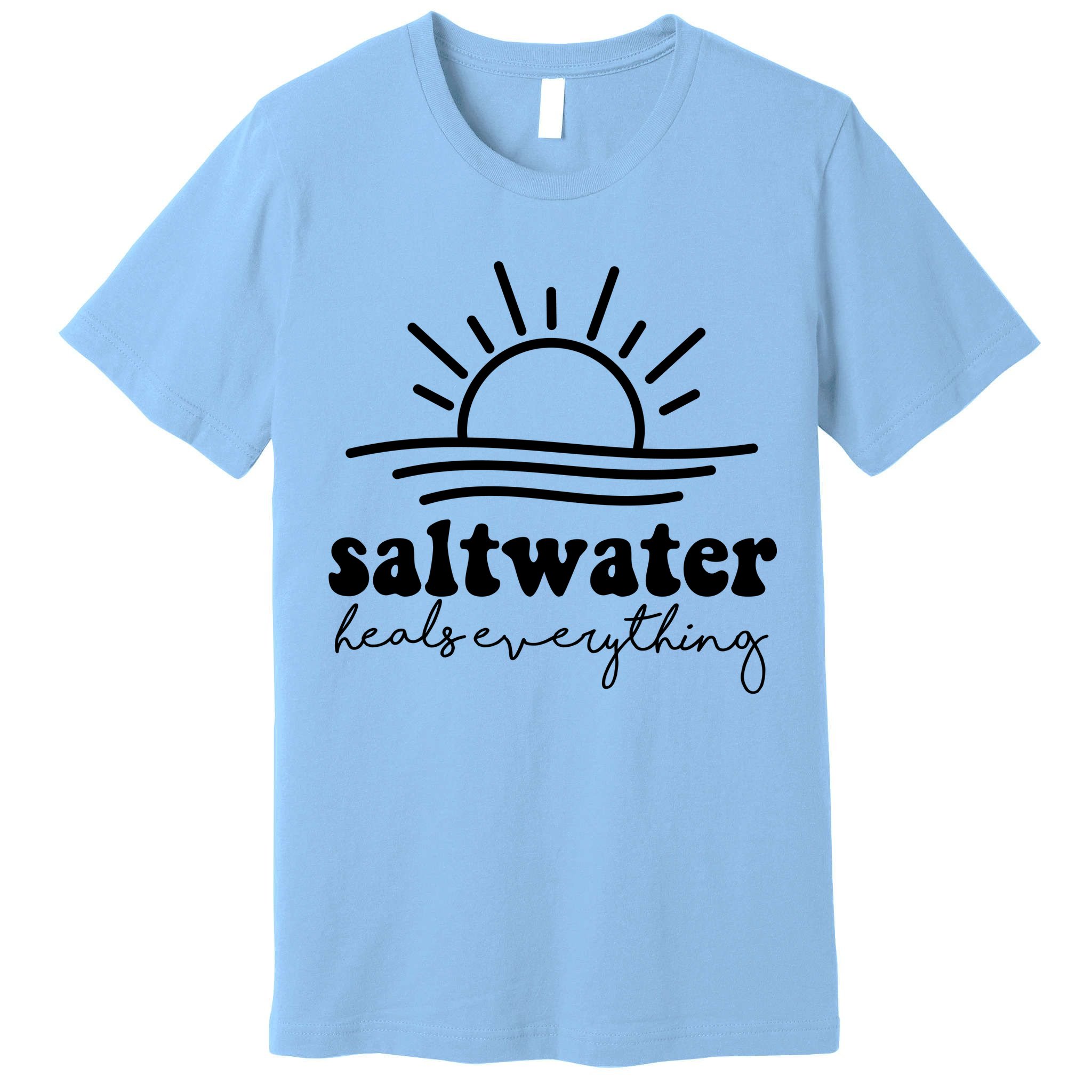 Saltwater Heals Everything Sunset Premium T-Shirt