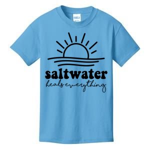 Saltwater Heals Everything Sunset Kids T-Shirt