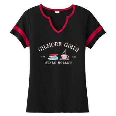 Stars Hallow Embroidered Gilmore G.I.R.L.S Ladies Halftime Notch Neck Tee