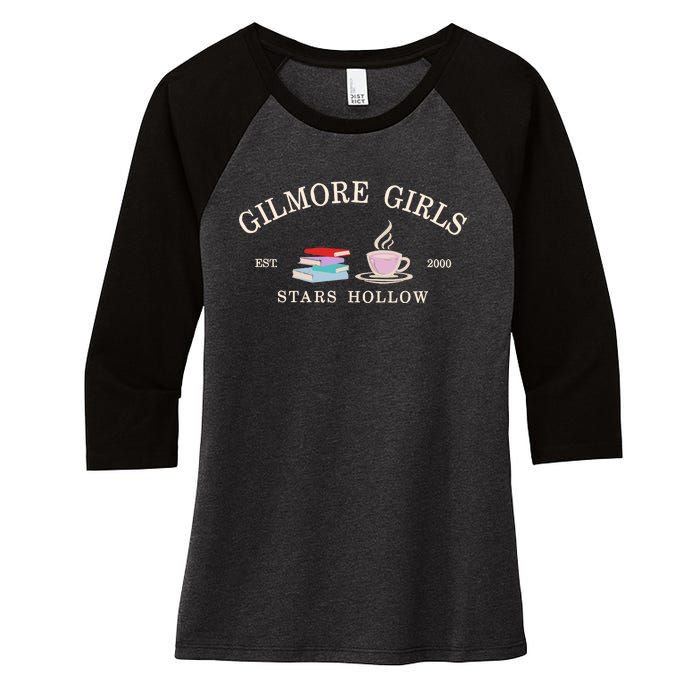 Stars Hallow Embroidered Gilmore G.I.R.L.S Women's Tri-Blend 3/4-Sleeve Raglan Shirt