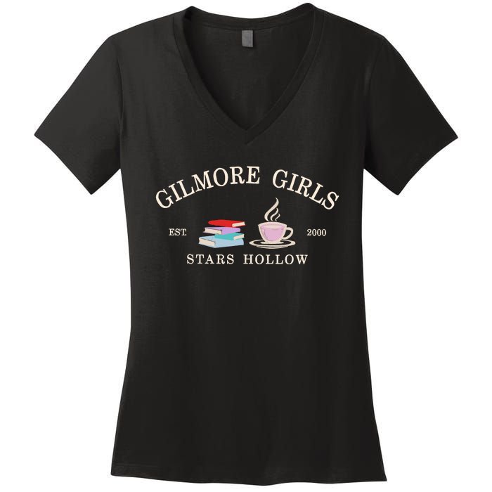 Stars Hallow Embroidered Gilmore G.I.R.L.S Women's V-Neck T-Shirt