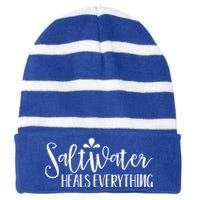 Saltwater Heals Everything Gift Striped Beanie with Solid Band