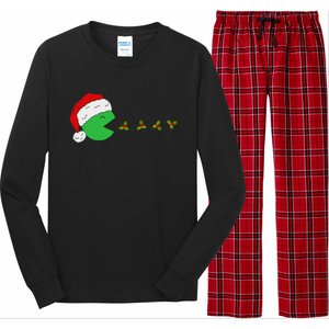 Santa Hat Eating Gifts Video Game Christmas Gamer Long Sleeve Pajama Set