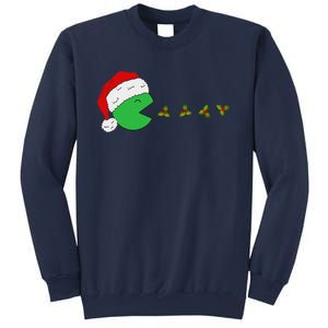 Santa Hat Eating Gifts Video Game Christmas Gamer Sweatshirt