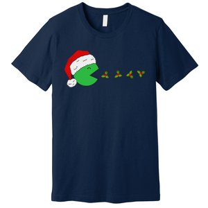 Santa Hat Eating Gifts Video Game Christmas Gamer Premium T-Shirt