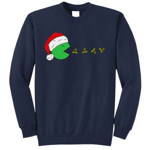 Santa Hat Eating Gifts Video Game Christmas Gamer Tall Sweatshirt