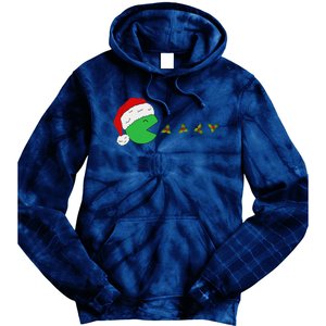 Santa Hat Eating Gifts Video Game Christmas Gamer Tie Dye Hoodie