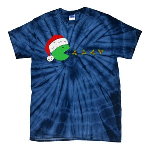 Santa Hat Eating Gifts Video Game Christmas Gamer Tie-Dye T-Shirt