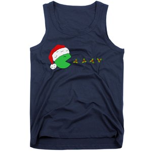 Santa Hat Eating Gifts Video Game Christmas Gamer Tank Top