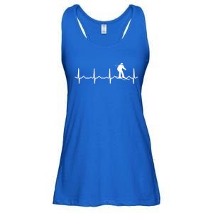 Skiing Heartbeat Ecg Skier Winter Sports Ice Skating Gift Ladies Essential Flowy Tank