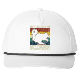 Squirrel Hey Excuse Me But Your Bird Feeder Is Empty Funny Snapback Five-Panel Rope Hat