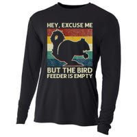 Squirrel Hey Excuse Me But Your Bird Feeder Is Empty Funny Cooling Performance Long Sleeve Crew