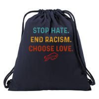 Stop Hate End Racism Choose Love Drawstring Bag