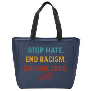 Stop Hate End Racism Choose Love Zip Tote Bag