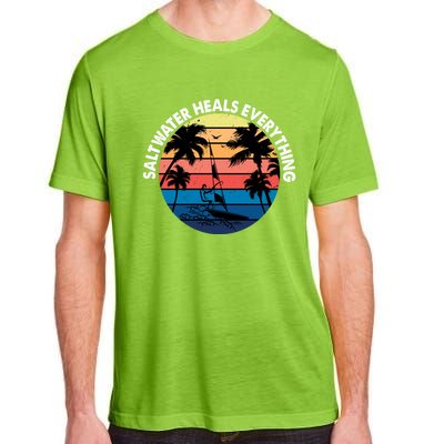 Saltwater Heals Everything Meaningful Gift Funny Windsurfers Kitesurfer Gift Adult ChromaSoft Performance T-Shirt