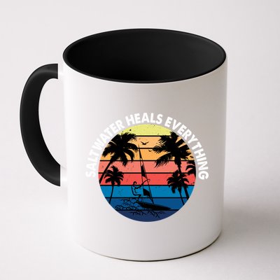 Saltwater Heals Everything Meaningful Gift Funny Windsurfers Kitesurfer Gift Mug