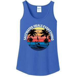 Saltwater Heals Everything Meaningful Gift Funny Windsurfers Kitesurfer Gift Ladies Essential Tank